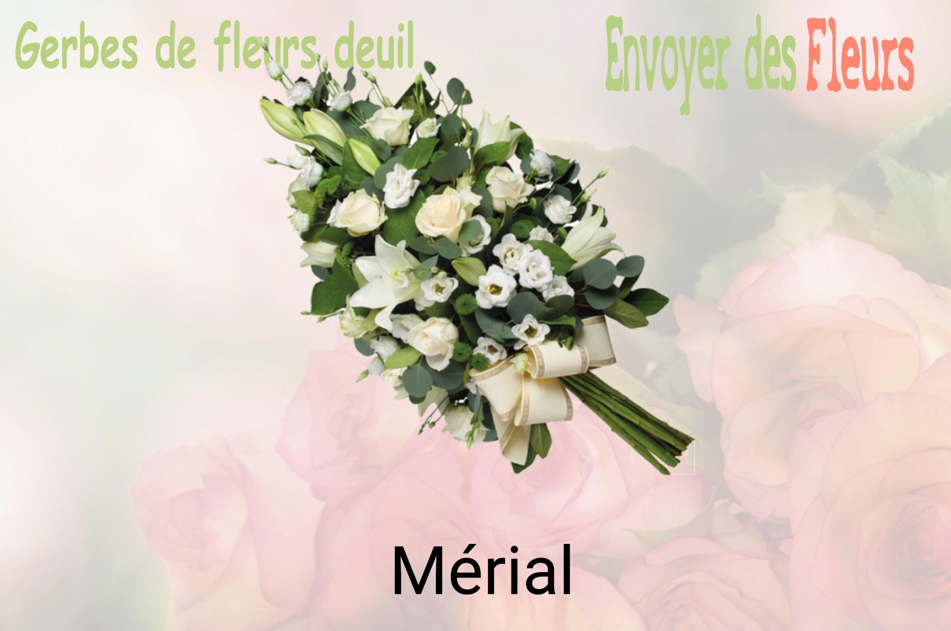 Gerbe de fleurs de deuil livrée à Mérial